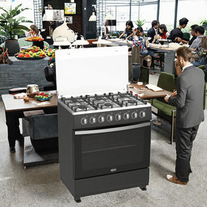 Cuisinière à <span class=keywords><strong>gaz</strong></span> JINWEN à 5 brûleurs en acier inoxydable, <span class=keywords><strong>four</strong></span> électrique à convection double usage, installation autonome - Product Image 3