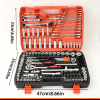Jeu de clés à douilles CRV durable de 151 pièces, kit d'outils de réparation portable, outils de quincaillerie multi-usages pour la réparation automobile