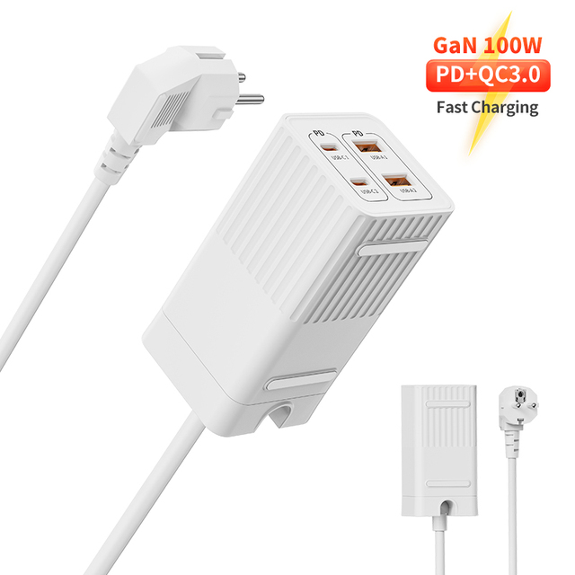Super Fast Charger 100W Hot Selling Factory Price GaN Charger 2A+2C Quick Charger