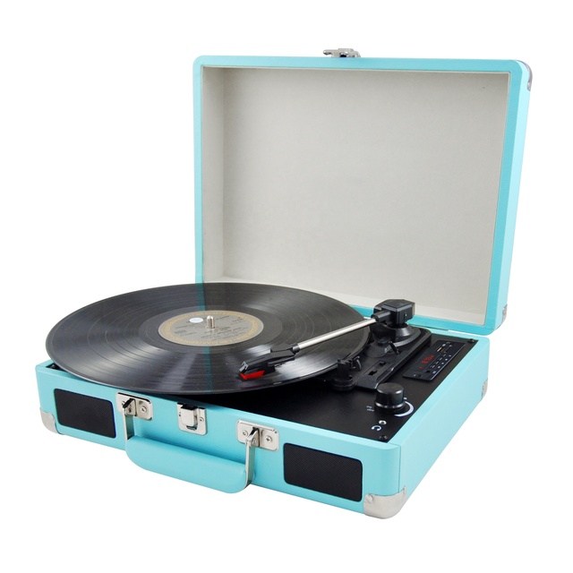 Bluetooth Portable Suitcase Vinyl Turntable DJ Turntable LP Record Player Atomic Vintage Player Record