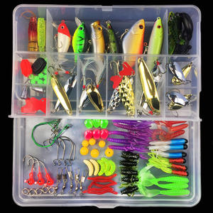 Boîte de matériel de pêche personnalisée en gros 105 pièces accessoires de leurre souple dur avec crochets émerillons pour les espèces de bar - Product Image 5