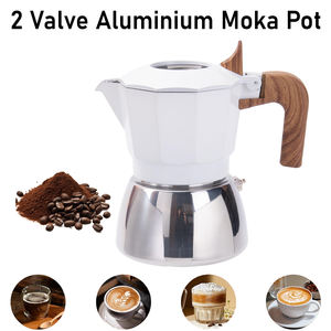 Cafetera <span class=keywords><strong>Moka</strong></span> de Aluminio de 2 Válvulas, Extracción de Alta Presión, <span class=keywords><strong>Crema</strong></span> Abundante, Tapa Hueca Transparente Anti-Salpicaduras, Cafetera Espresso para Estufa - Product Image 1