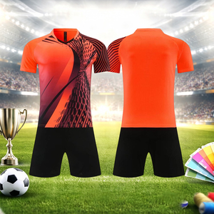 Conjunto de Fútbol con Estampado de Rayas Abstractas Multicolor, Camiseta de Fútbol Transpirable con Cuello en V y Pantalones Cortos para Hombre, Entrenamiento Deportivo Juvenil - Product Image 3