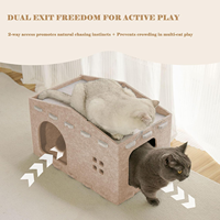Nouvelle maison pour chat en forme de rectangle blanc, design mignon, maison pour chat d'intérieur et d'extérieur, respectueuse de l'environnement, résistante à l'adhérence, résistante à l'usure