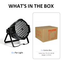 Projecteur de scène en aluminium 100W avec 54 LED (3-en-1 RGB), entrée/sortie d'alimentation et connecteurs DMX 3 broches