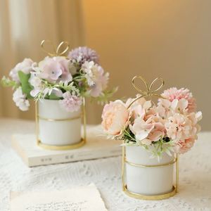 New Decorative Artificial Flower Potted Set Wedding Bouquet Decoration Desktop <b>Ornaments</b> Home Decorations - Product Image 2