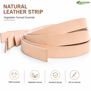 Rollo <span class=keywords><strong>de</strong></span> Tiras <span class=keywords><strong>de</strong></span> <span class=keywords><strong>Cuero</strong></span> Curtido Vegetal DIY, 1.5"x71", 0.138" <span class=keywords><strong>de</strong></span> Grosor (9oz), Color Natural <span class=keywords><strong>para</strong></span> Cinturones, Bolsos y Accesorios <span class=keywords><strong>para</strong></span> Mascotas - Product Image 1
