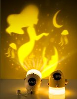 Lampe de nuit 3D mignonne pour la décoration de la chambre à coucher, lampe de table d'ambiance, réveil avec minuterie, projecteur de lumière de nuit pour enfants