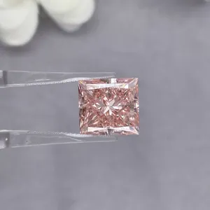 Starsgem CVD berlian Fancy vivid pink princess Cut ukuran besar lab berlian tumbuh