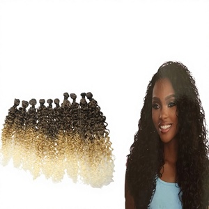 Peluca de pelo rizado degradado estilo cortina de espejo, de seda sintética resistente al calor, fabricada a máquina, para comercio exterior, moda estrella, venta al por mayor - Product Image 1