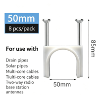 Clip de fixation double pour tuyau 25/30/32/35/40/50mm – Serre-câble en plastique pour fixation de câble optique