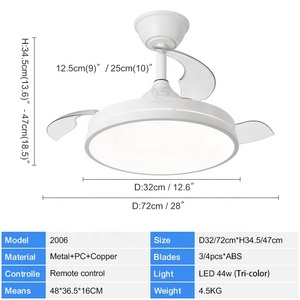 2006 nhà thiết kế 28-inch hiện đại LED không cánh quạt trần với điều khiển từ xa trang trí nhà cài đặt dự án - Product Image 2