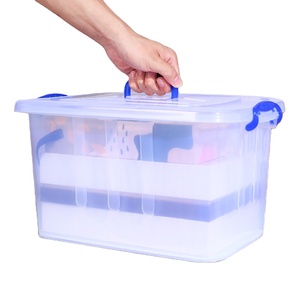 Multi-size Stackable Plastic Transparent Storage Box For Clothes Household Household Items