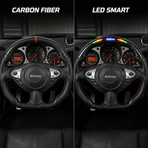 พวงมาลัย370Z <span class=keywords><strong>Nissan</strong></span> สำหรับ <span class=keywords><strong>Nissan</strong></span> 370Z แบบคาร์บอนไฟเบอร์พื้นเรียบ - Product Image 4