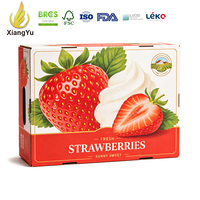 Boîtes à fraises personnalisées pour l'emballage des fraises en carton, boîte à fruits en carton ondulé imprimée pour l'expédition de fraises fraîches