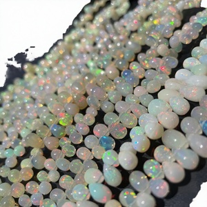 Natural Ethiopian Welo Gemstone Rondelle <b>Stone</b> <b>Beads</b> 8mm Opalescent with Iridescent Rainbow Hues Loose Strand for Jewelry Making - Product Image 3