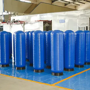 बेलनाकार दबाव पोत 1054 जल भंडारण फ़िल्टर सॉफ़्नर एफआरपी टैंक जल उपचार शोधक