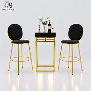Custom <b>Gold</b> Stainless Steel Square Open Rectangular Frame Cocktail <b>Table</b> with Mirrored Tempered Glass Top for Wedding Banquets - Product Image 1