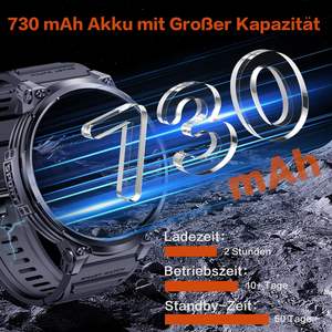 Montre connectée EDS K66, grand écran HD de 1,85 pouce, lampe torche LED, montre de fitness, 730 mAh, étanche IP68, plus de 120 modes sportifs pour Android IOS - Product Image 2