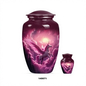 Unicorn Cremation <b>Urn</b> for Human Ashes Decorative <b>Large</b> Aluminum <b>Urn</b> for Adult Male With Keepsake <b>Urn</b> Free Velvet Bag - Product Image 1