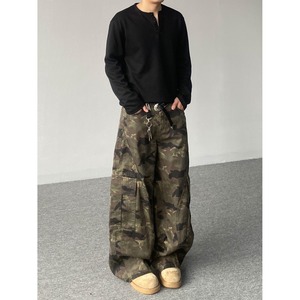 <span class=keywords><strong>Pantalon</strong></span> <span class=keywords><strong>cargo</strong></span> <span class=keywords><strong>camouflage</strong></span> pour homme, style streetwear décontracté, coupe large, multi-poches, taille élastique, confortable, pour l'été et les activités de plein air - Product Image 3