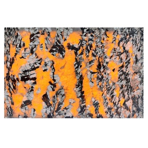 Plan de travail de cuisine en pierre naturelle de luxe, dalle de marbre poli à veines orange, éclairage LED, couleur personnalisable pour utilisation sur table d'hôtel - Product Image 2