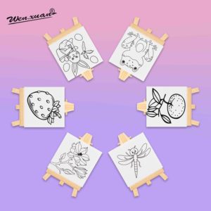 Acrylic Watercolor <strong>Mini</strong> Easel and <strong>Canvas</strong> Pre Printed Stretched <strong>Canvas</strong> Triangle Easel Pre Drawn <strong>Canvas</strong> With Easel - Product Image 5