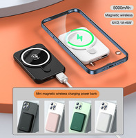 Batterie externe magnétique portable pour téléphone 5000mAh 5W Mini batterie externe magnétique sans fil pour téléphone Sortie Micro USB Type-C DC