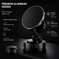 Support de téléphone portable pliable en aluminium pour voiture et bureau, rotation à 360 degrés, super ventouse, vente chaude