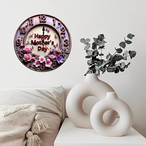 Round Wooden Wall <b>Clock</b> 25x25Cm Silent Non Ticking Home Indoor Decor - Product Image 2