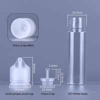 Envase PET con Tapa a Prueba de Niños, Botella V3 de 10ml-120ml con Gotero para Líquidos