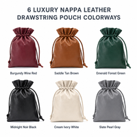 Pochette à cordon en cuir PU personnalisée, sac à bijoux en similicuir pour montre, collier, emballage cadeau de luxe