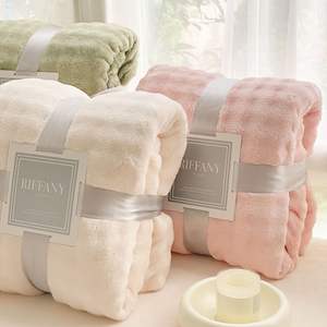 Manta de Franela Coral Tejida de Doble Cara para Todas las Estaciones, 100% Poliéster, Sábana Pequeña al por Mayor - Product Image 4