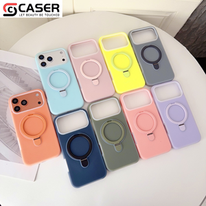 Funda Magnética Antigolpes de Silicona Líquida con Soporte, Tacto Suave y Colores Caramelo para iPhone 17/16/15/<span class=keywords><strong>14</strong></span> - Product Image 2