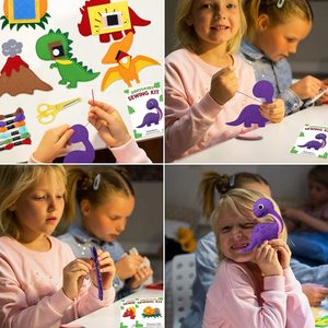 Kit di Cucito per Bambini, Giocattolo Educativo per Principianti con Dinosauri in Feltro, <span class=keywords><strong>Attività</strong></span> Fai-da-Te - Product Image 6
