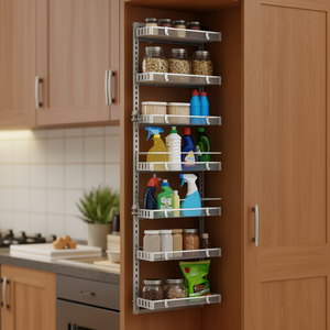 Organisateur de garde-manger à 6 niveaux, étagère métallique, capacité de 10 lb, installation facile, rangement de cuisine, design minimaliste autoportant - Product Image 2