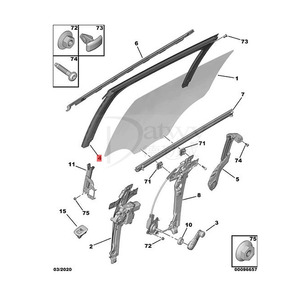 OE 9811337880 98 <span class=keywords><strong>113</strong></span> 378 80 <span class=keywords><strong>Peugeot</strong></span> 2008 Guide de Vitre (Original) - Product Image 5