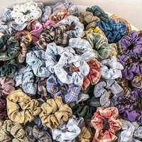 Scrunchies en gros à rayures tendance, accessoires pour cheveux personnalisés, scrunchies à carreaux
