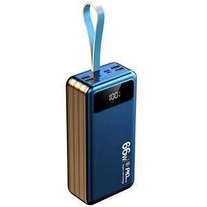 Nouvelle batterie externe en plastique de 100 000 mAh à charge rapide Super Flash 66W, câble intégré USB-A/USB-C, modèle 288 Chine - Product Image 1