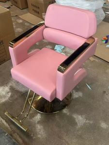 Sillón de Barbería Hidráulico de Lujo 360 °   Silla Giratoria de Salón con Detalles Dorados para Peluquería y Barbería - Product Image 4