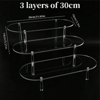 Étagère ovale transparente multicouche en acrylique pour objets de collection, bijoux, maquillage, présentoir de bureau