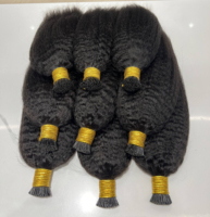 Extensiones de Cabello Humano Virgen Brasileño 100% Doble Trama Grado 10A-12A Liso Kinky con Micro Link I-Tip
