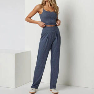 Pantalones Jogger Deportivos de Cintura Alta para Mujer, Casuales, de Spandex y Algodón, Lisos, para Gimnasio y Fitness, Venta al Por Mayor - Product Image 5