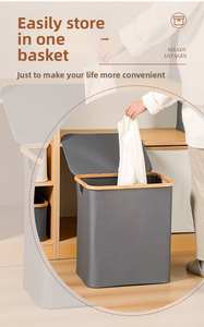 ตะกร้าไม้ไผ่สำหรับใส่เสื้อผ้าแบบพับได้พร้อมฝาปิดภาชนะใส่เสื้อผ้าที่ใส่เสื้อผ้าได้เยอะ - Product Image 5