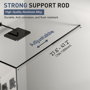 Mampara <span class=keywords><strong>de</strong></span> Ducha <span class=keywords><strong>de</strong></span> Vidrio Personalizada, Marco Rectangular <span class=keywords><strong>de</strong></span> Aluminio, <span class=keywords><strong>Diseño</strong></span> Moderno, Función <span class=keywords><strong>de</strong></span> Cierre Suave, <span class=keywords><strong>para</strong></span> <span class=keywords><strong>Baño</strong></span>, 3 Años <span class=keywords><strong>de</strong></span> Garantía - Product Image 3