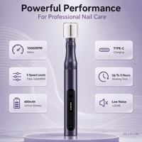 Machine à ongles électrique professionnelle rechargeable portable puissante, polisseuse à ongles en acier inoxydable avec 6 têtes