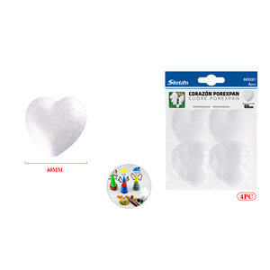 Set of 4 <b>Heart</b>-Shaped 60mm Polyfoam <b>Crafts</b> <b>for</b> Decorative Purposes - Product Image 1