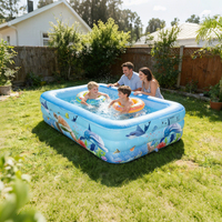 Grande piscine familiale rectangulaire gonflable en PVC, utilisation intérieure/extérieure, personnalisation OEM acceptée
