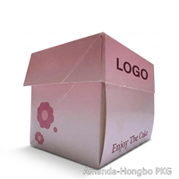 Boîte à gâteau individuelle en papier alimentaire jetable personnalisée avec emplacement pour bloc réfrigérant et compartiment porte-fourchette