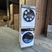 LGS Quality HUAZOS Front Loading Washing Machine Stack Kit 15KG Washer+15KG Dryer Dark Grey Support ECO Drive Dynamic Clean